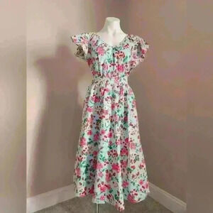 Floral Strawberry midi dress